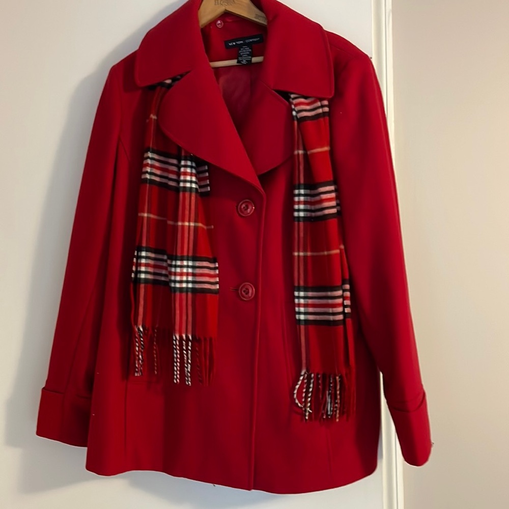 New York & Company red size 16 coat